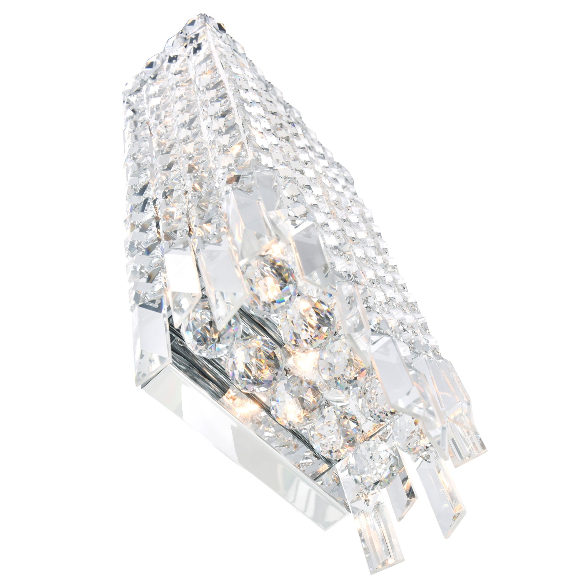 Colosseum 4 Light 5in Chrome Wall Sconce with Crystals - CWI Lighting