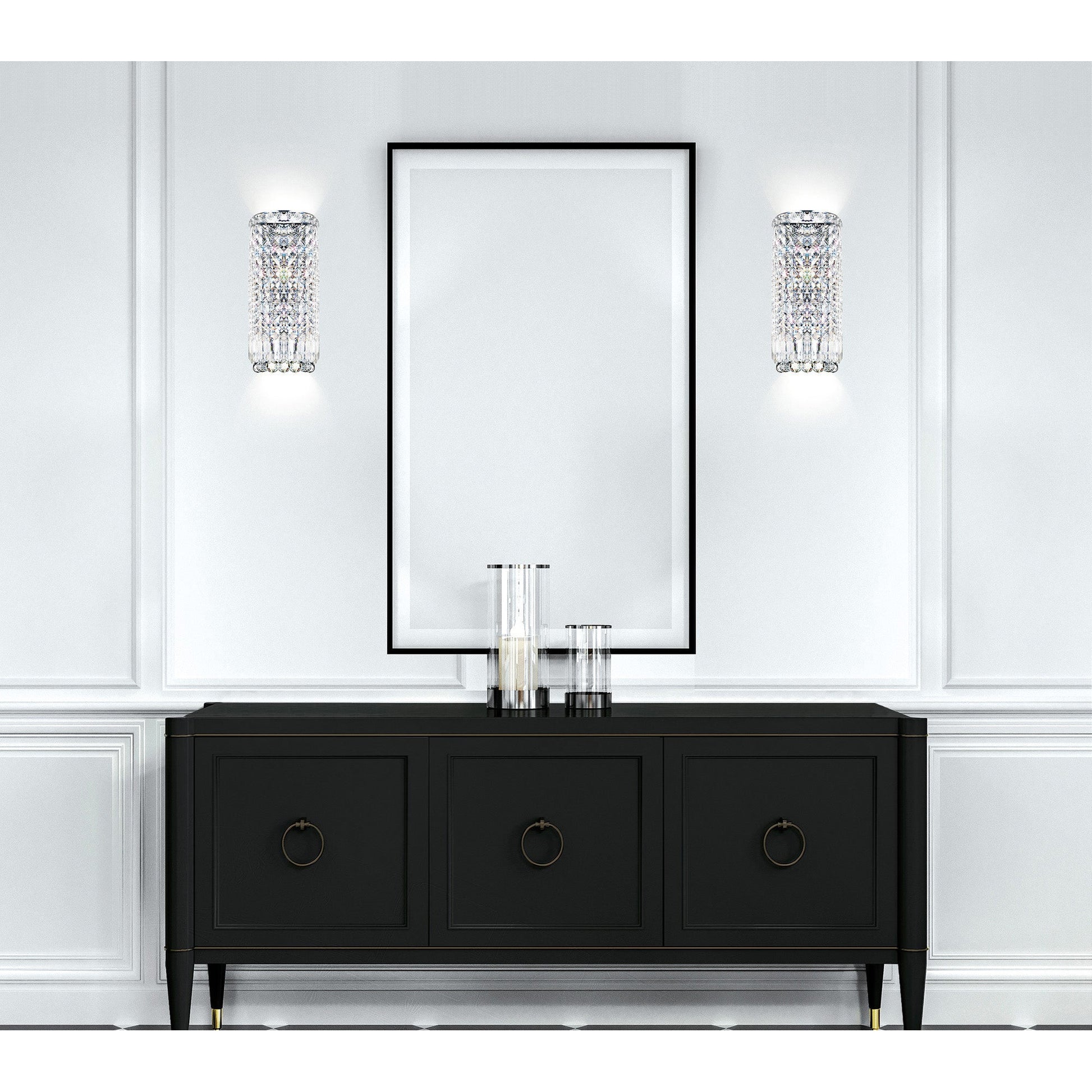 Colosseum 4 Light 6in Chrome Bathroom Sconce with Crystals - CWI Lighting