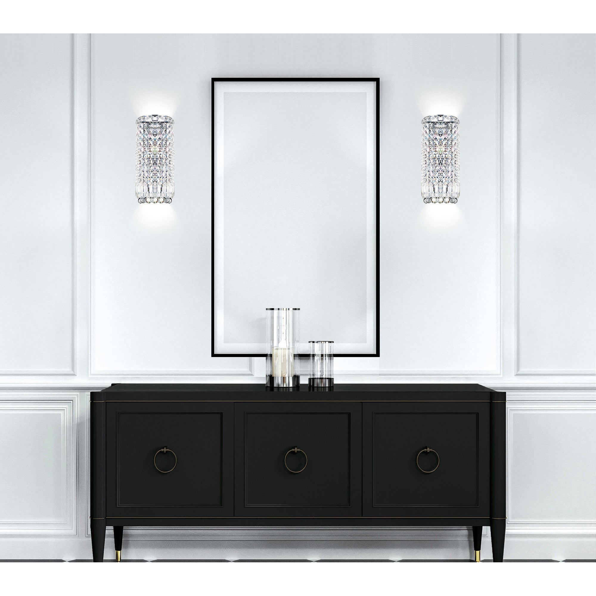Colosseum 4 Light 6in Chrome Bathroom Sconce with Crystals - CWI Lighting