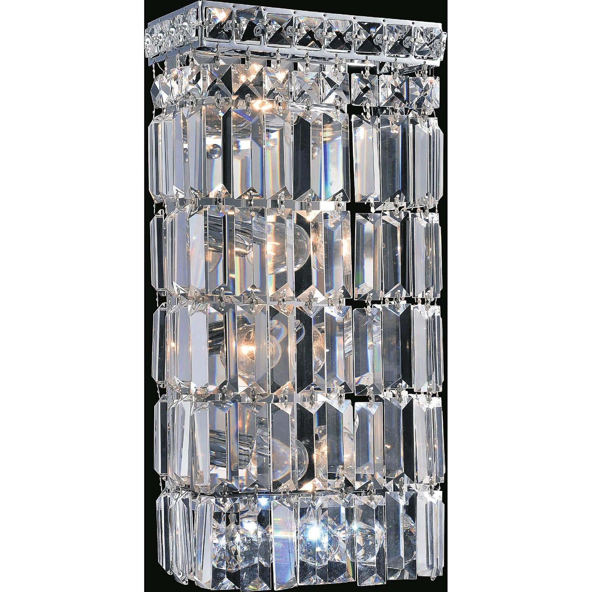Colosseum 4 Light 7in Chrome Bathroom Sconce with Crystals - CWI Lighting