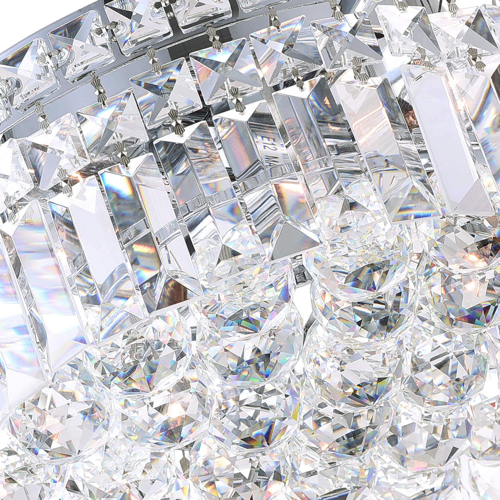 Colosseum 5 Light 16in Chrome Flush Mount with Crystals - CWI Lighting