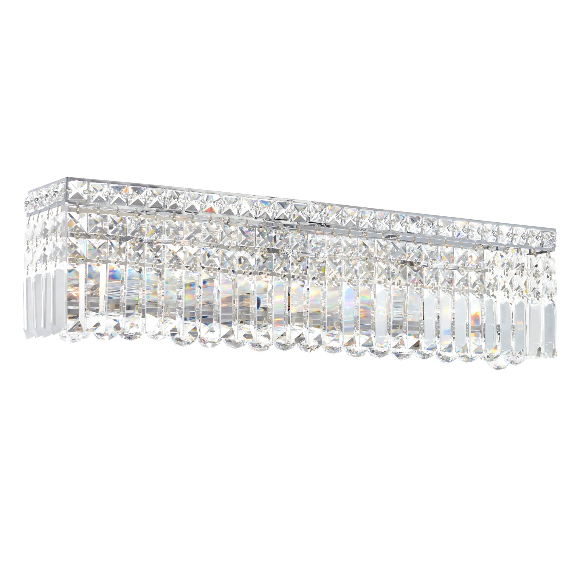 Colosseum 6 Light 26in Chrome Vanity Light with Crystals - CWI Lighting