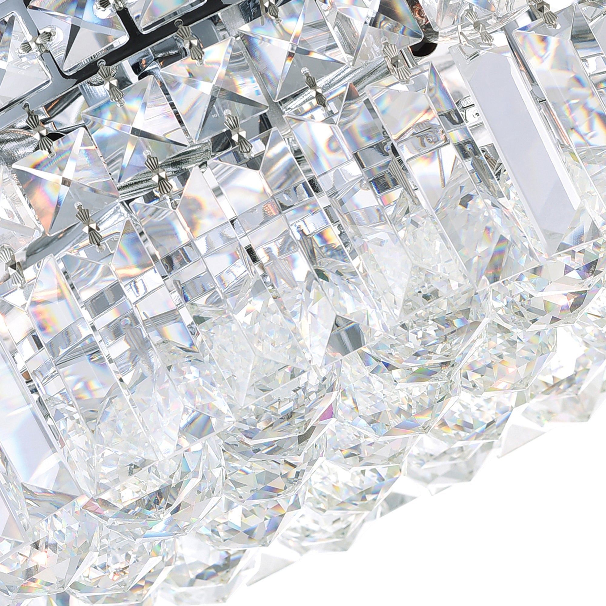 Colosseum 8 Light 16in Chrome Flush Mount with Crystals - CWI Lighting