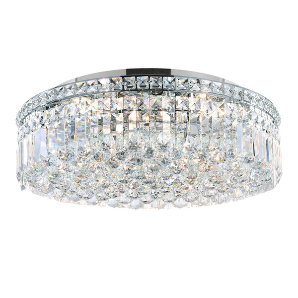 Colosseum 8 Light 16in Chrome Flush Mount with Crystals - CWI Lighting