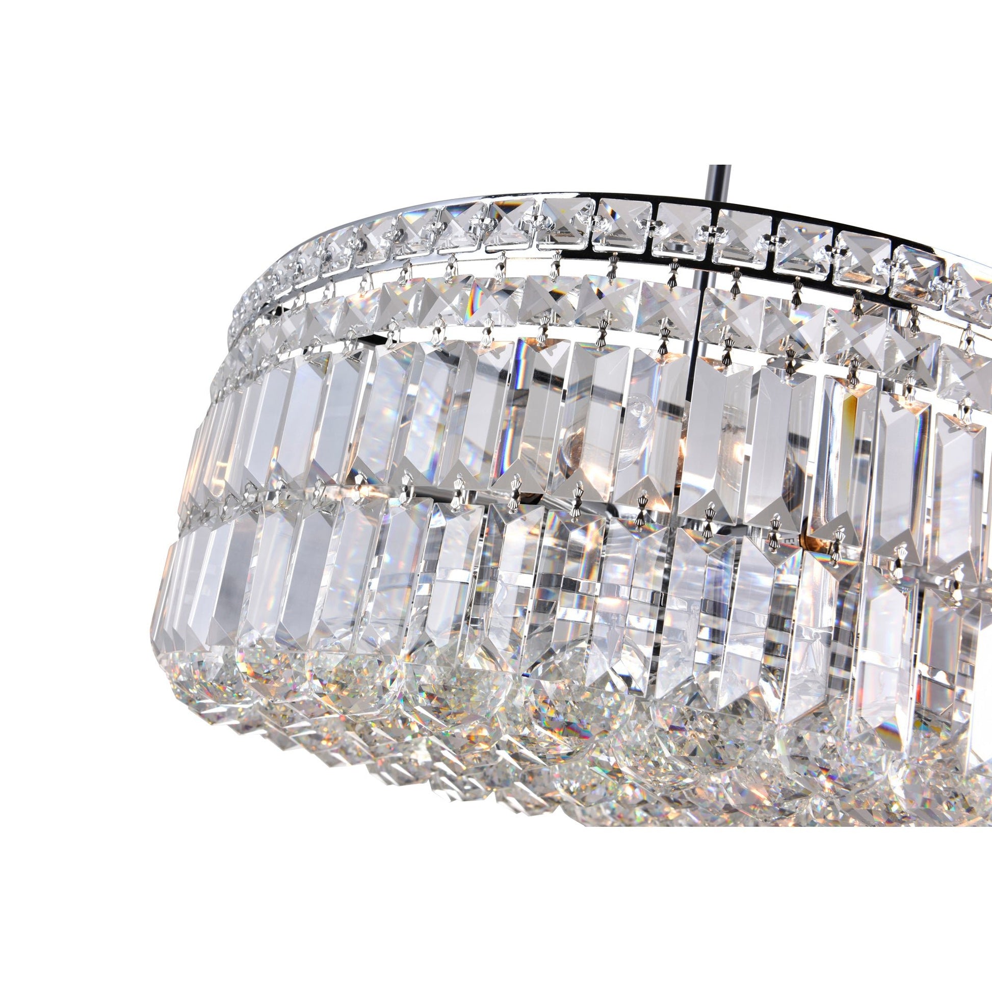 Colosseum 8 Light 20in Chrome Down Chandelier with Crystals - CWI Lighting