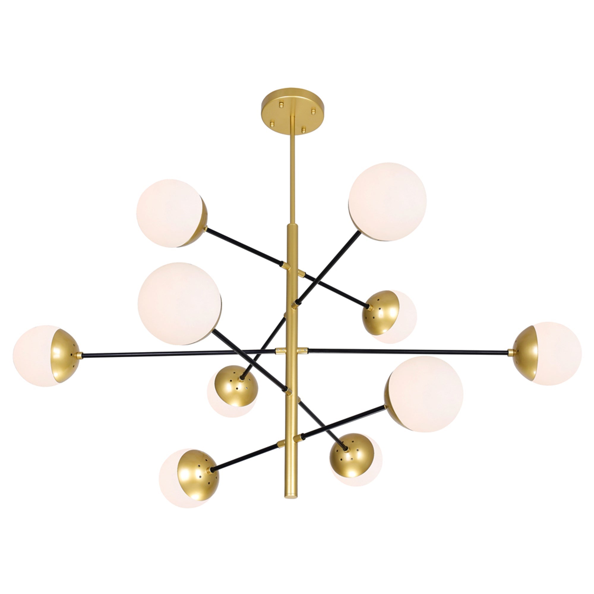 Compass 10 Light Medallion Gold Chandelier - CWI Lighting