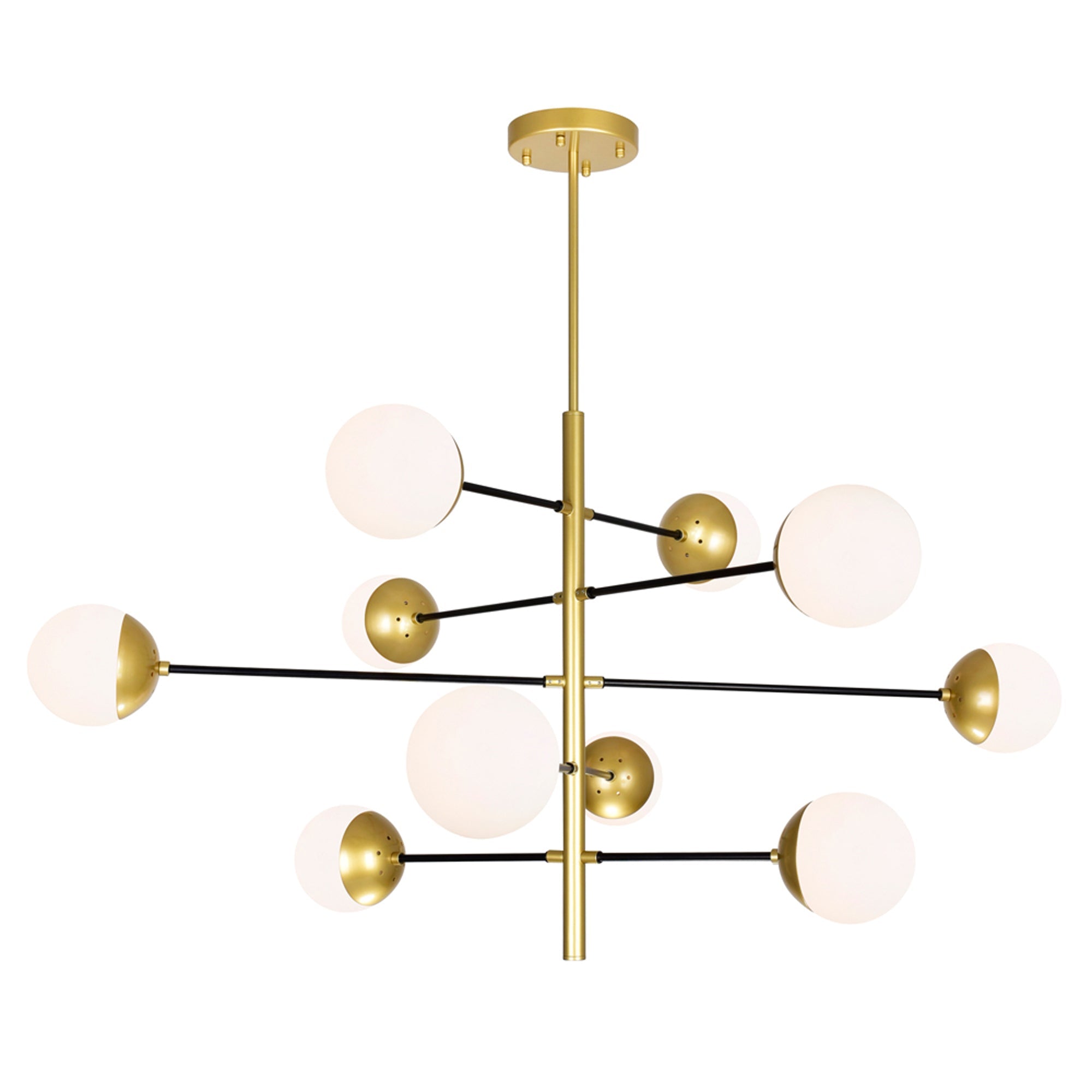 Compass 10 Light Medallion Gold Chandelier - CWI Lighting