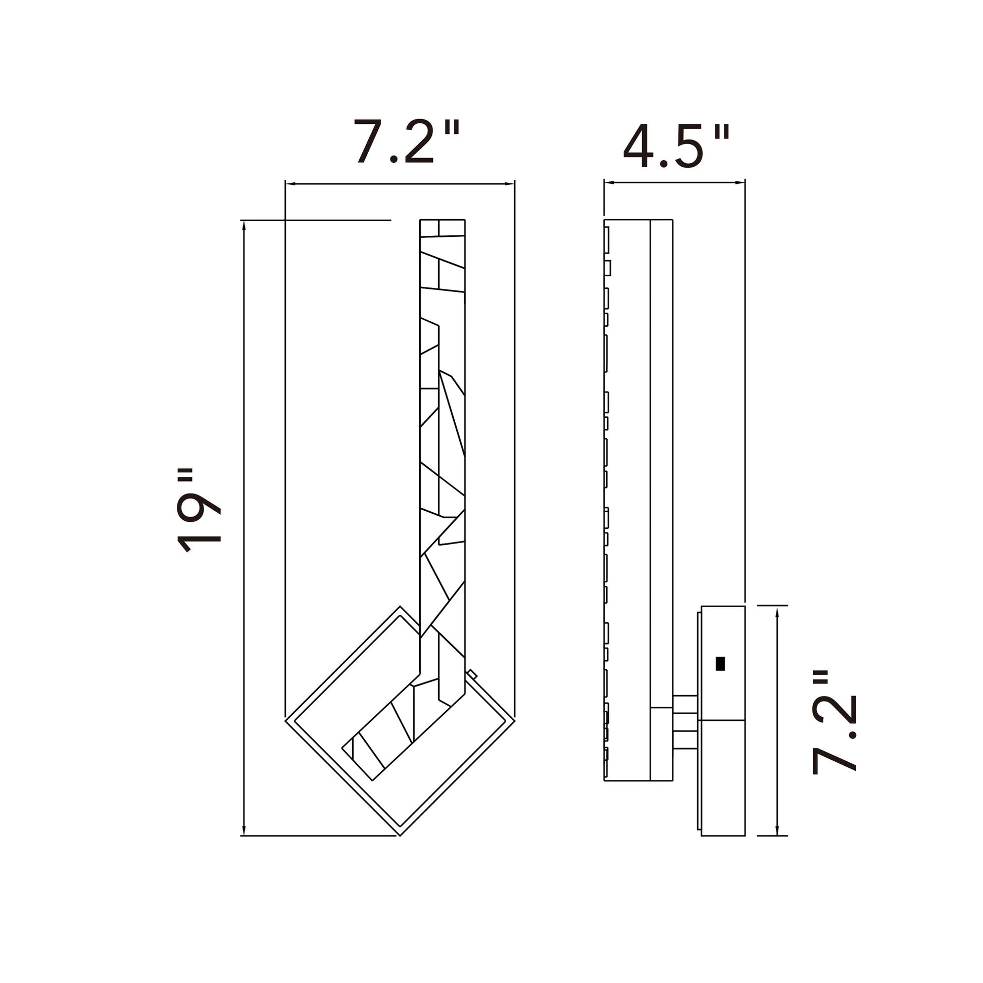 Contour Integrated LED 19in Brass Wall Light with Handcrafted Glass - CWI Lighting