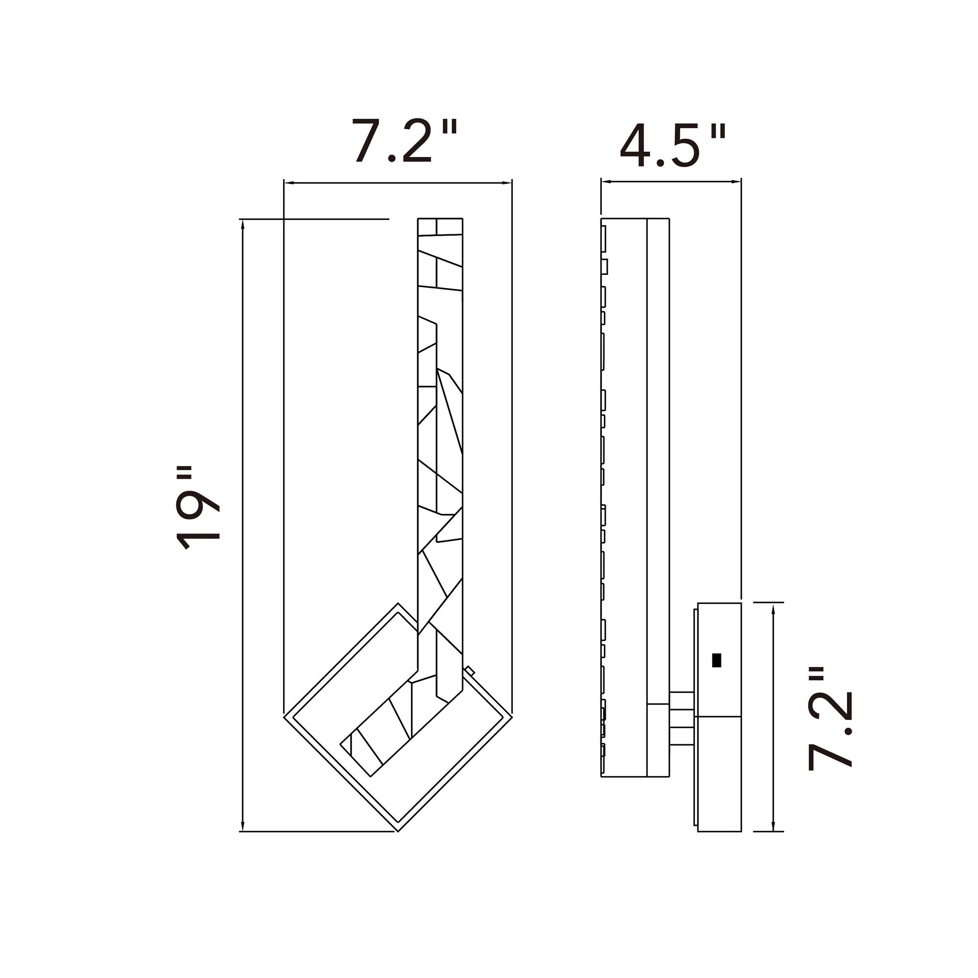 Contour Integrated LED 19in Brass Wall Light with Handcrafted Glass - CWI Lighting