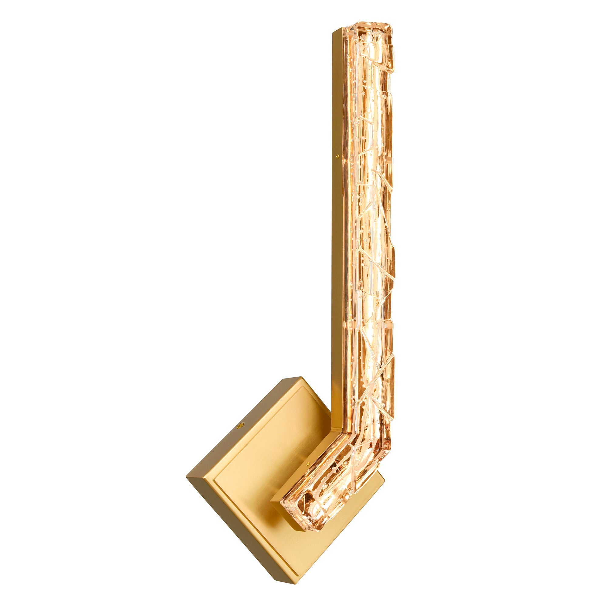 Contour Integrated LED 19in Brass Wall Light with Handcrafted Glass - CWI Lighting