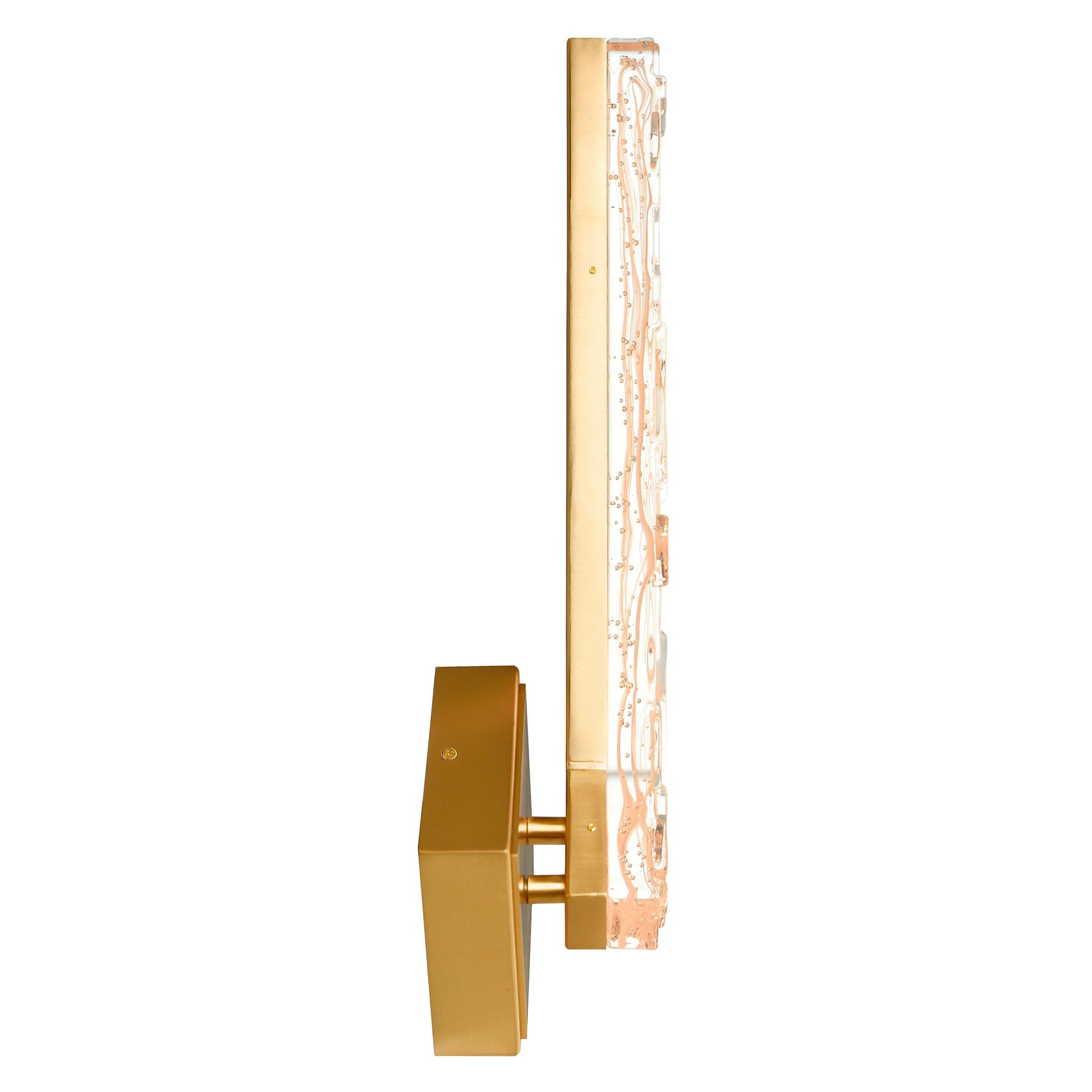 Contour Integrated LED 19in Brass Wall Light with Handcrafted Glass - CWI Lighting