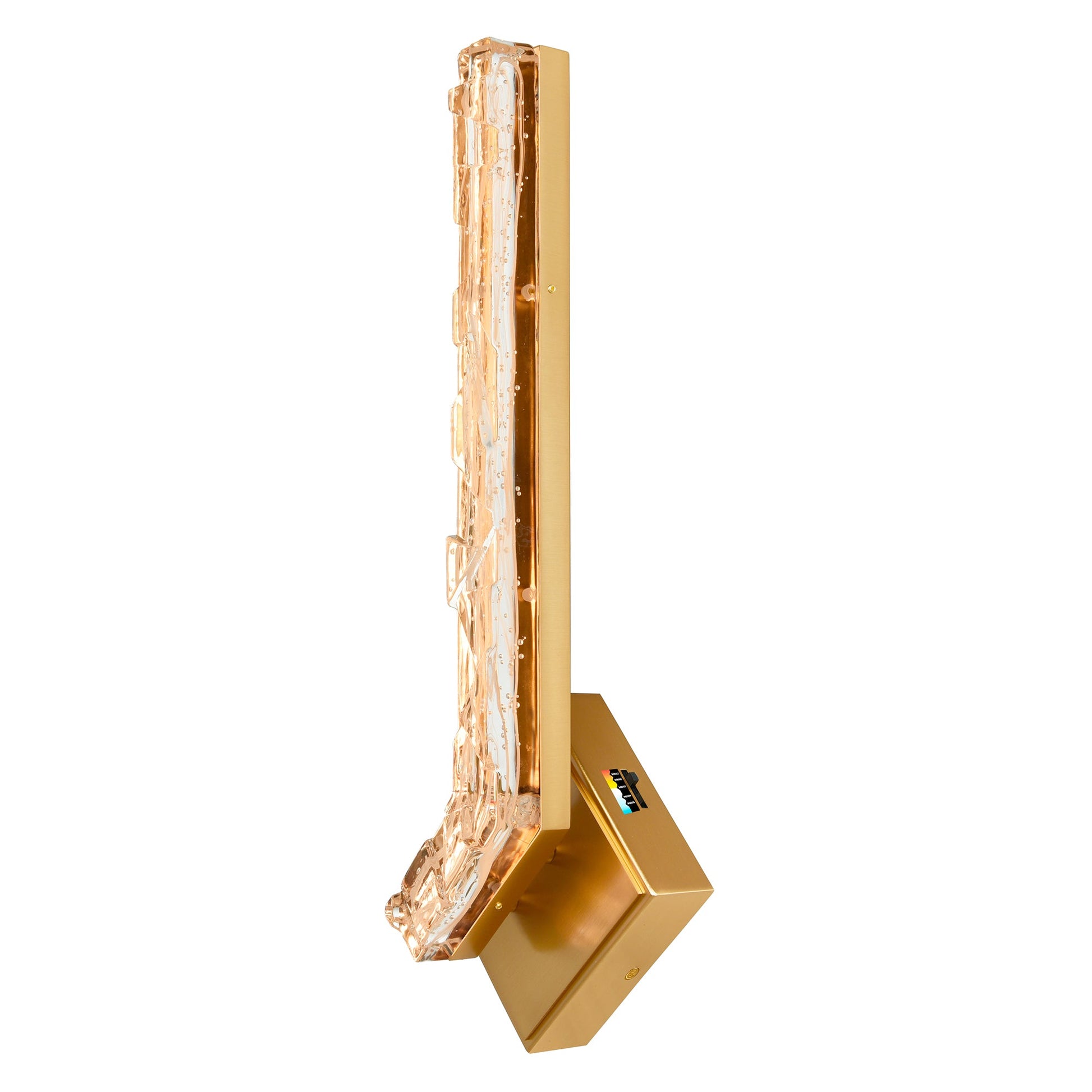 Contour Integrated LED 19in Brass Wall Light with Handcrafted Glass - CWI Lighting