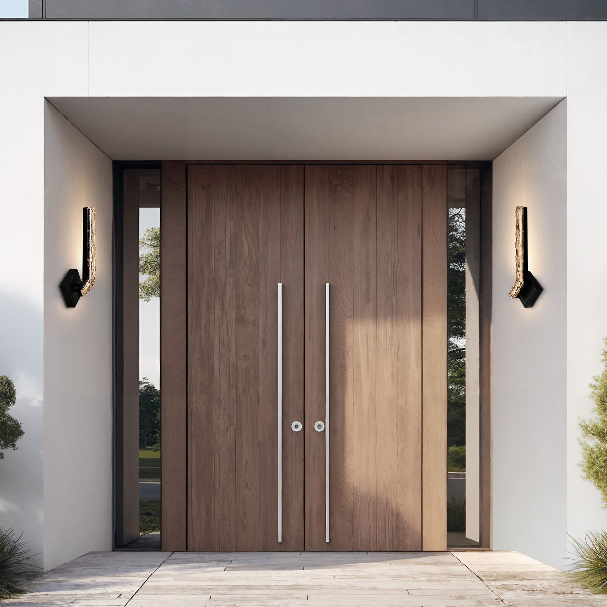 Contour Integrated LED 19in Sand Black Indoor - Outdoor Wall Light with Handcrafted Glass - CWI Lighting