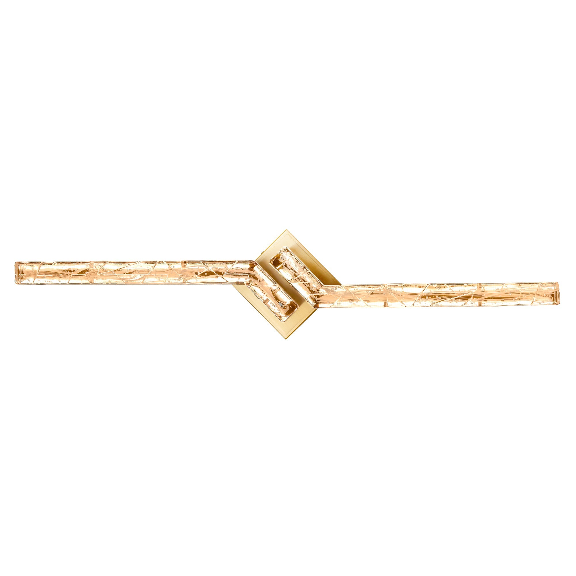 Contour Integrated LED 33in Brass Vanity Light with Handcrafted Glass - CWI Lighting