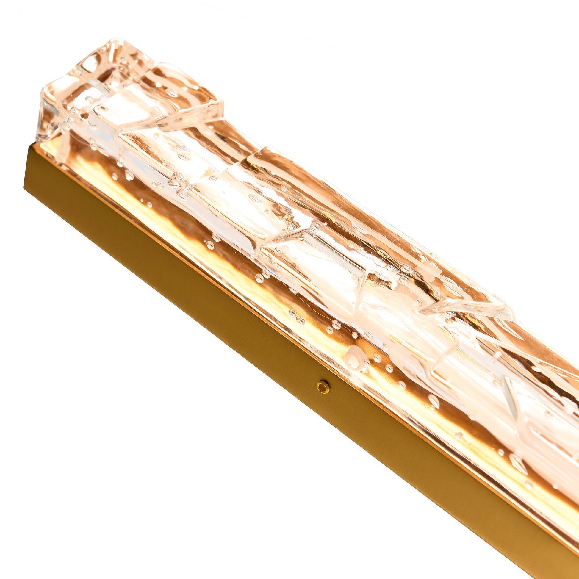 Contour Integrated LED 33in Brass Vanity Light with Handcrafted Glass - CWI Lighting