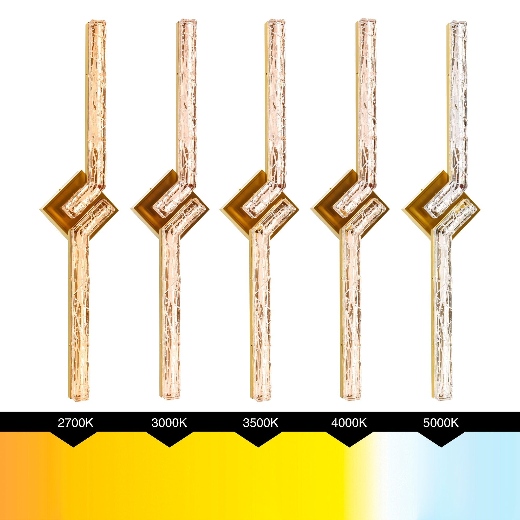 Contour Integrated LED 33in Brass Vanity Light with Handcrafted Glass - CWI Lighting