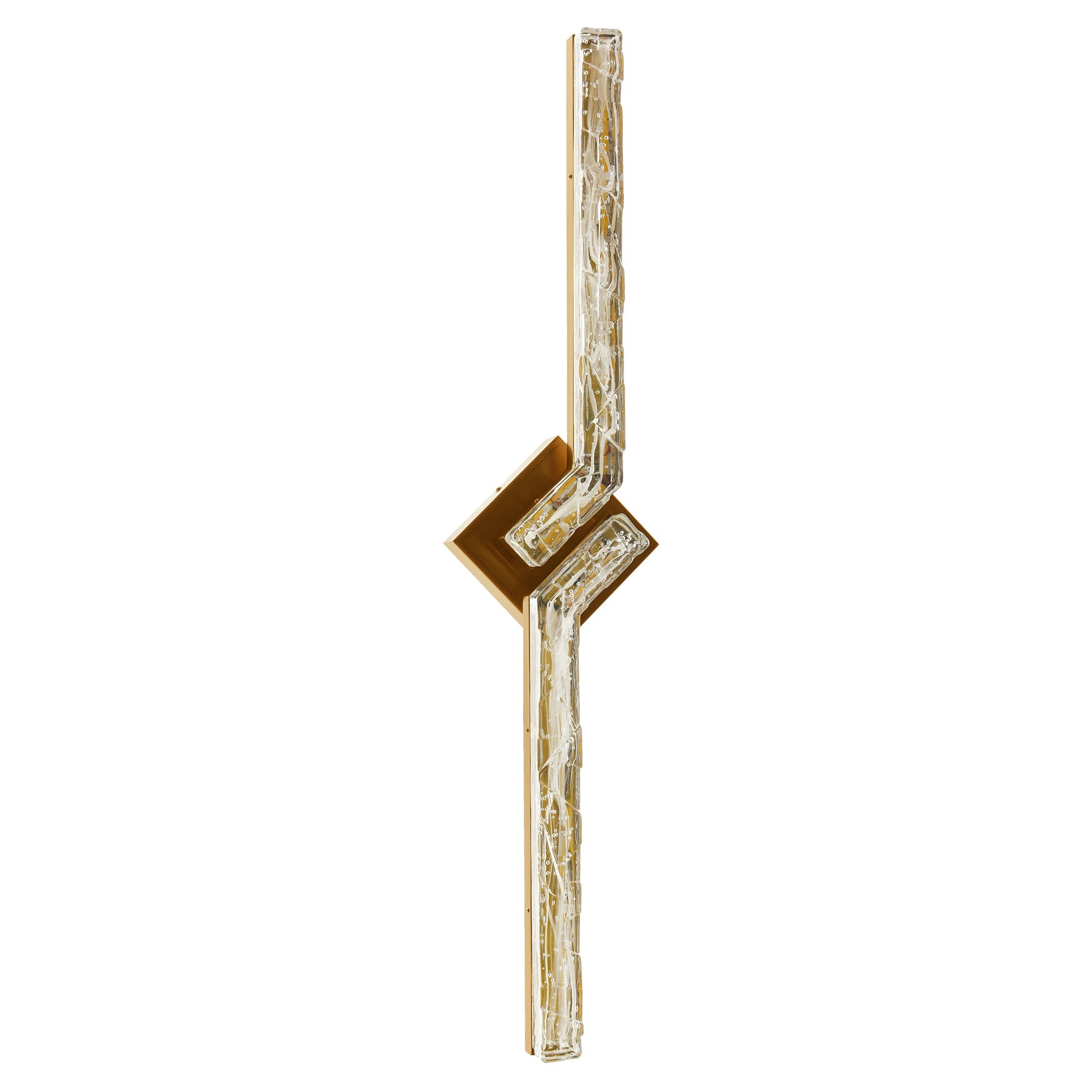 Contour Integrated LED 33in Brass Vanity Light with Handcrafted Glass - CWI Lighting