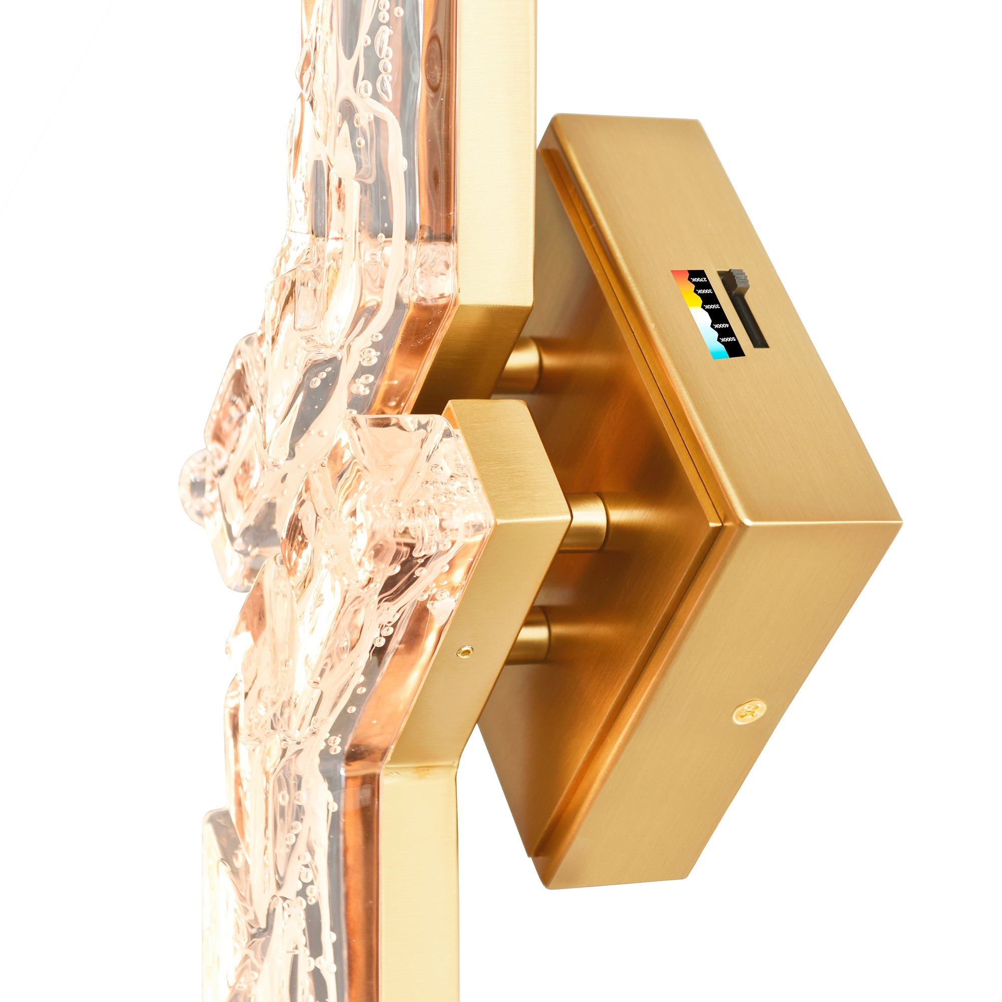 Contour Integrated LED 33in Brass Vanity Light with Handcrafted Glass - CWI Lighting
