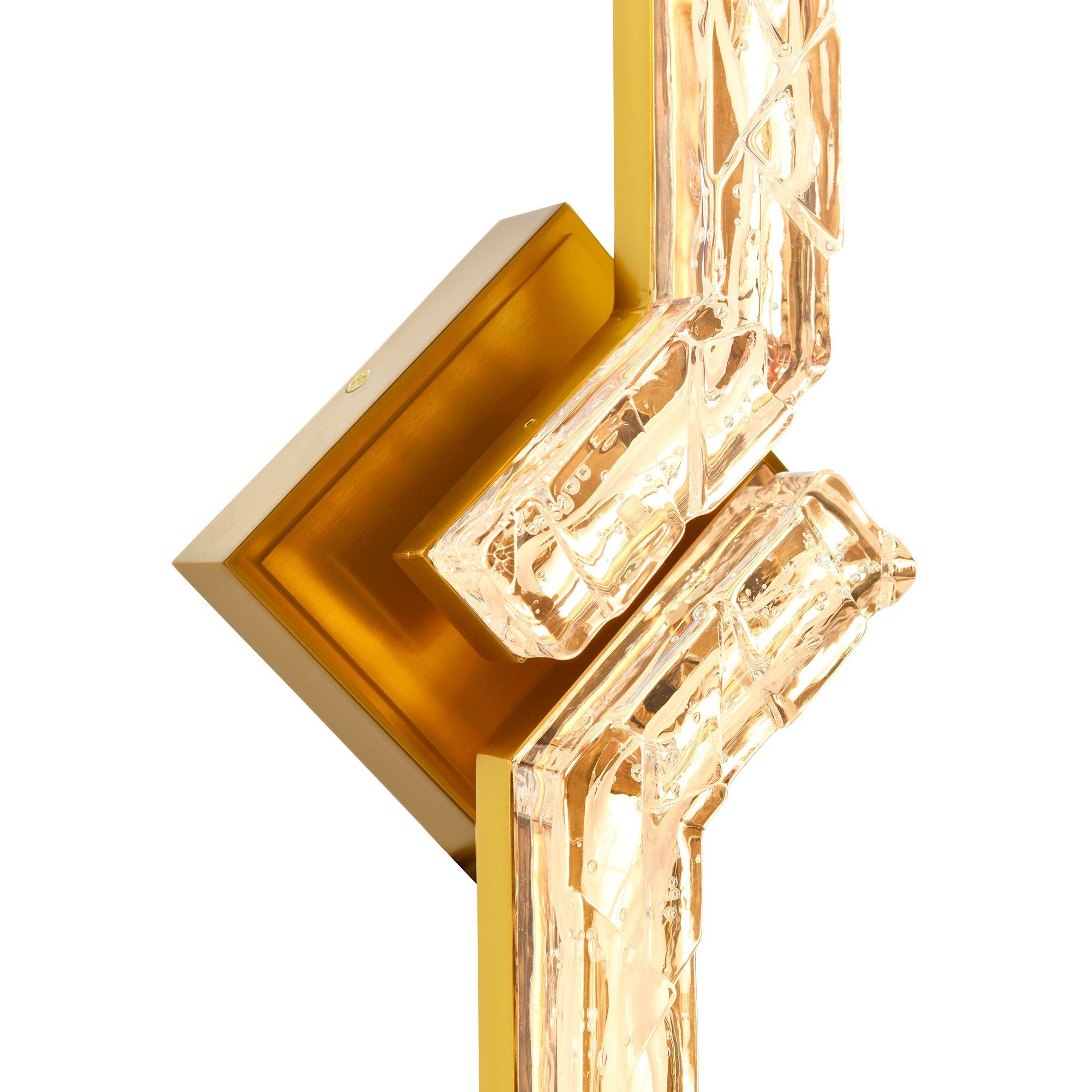 Contour Integrated LED 33in Brass Vanity Light with Handcrafted Glass - CWI Lighting