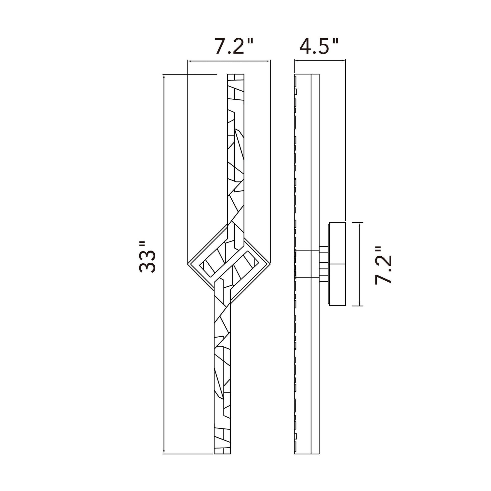 Contour Integrated LED 33in Sand Black Indoor - Outdoor Wall Light with Handcrafted Glass - CWI Lighting