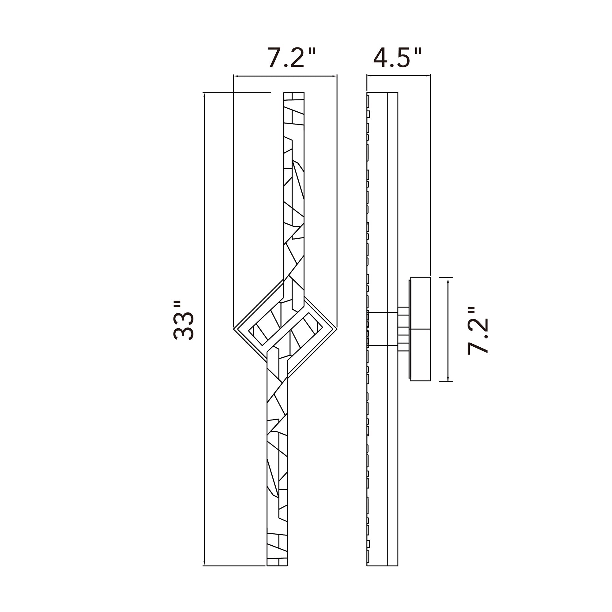 Contour Integrated LED 33in Sand Black Indoor - Outdoor Wall Light with Handcrafted Glass - CWI Lighting