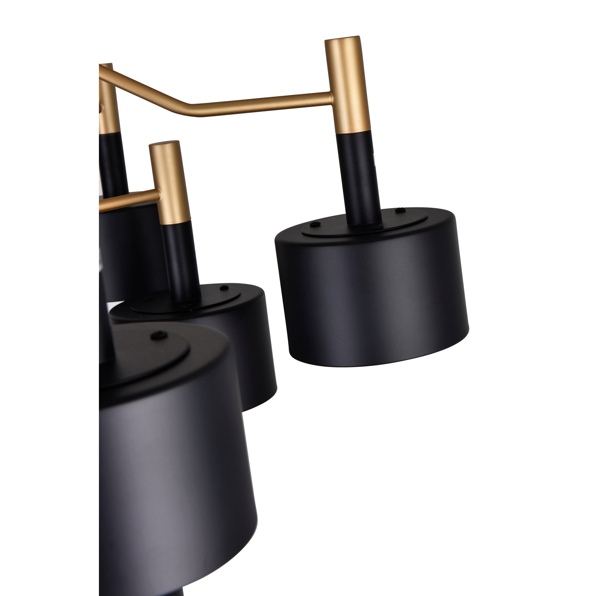 Corna 12 Light Matte Black & Satin Gold Down Chandelier - CWI Lighting