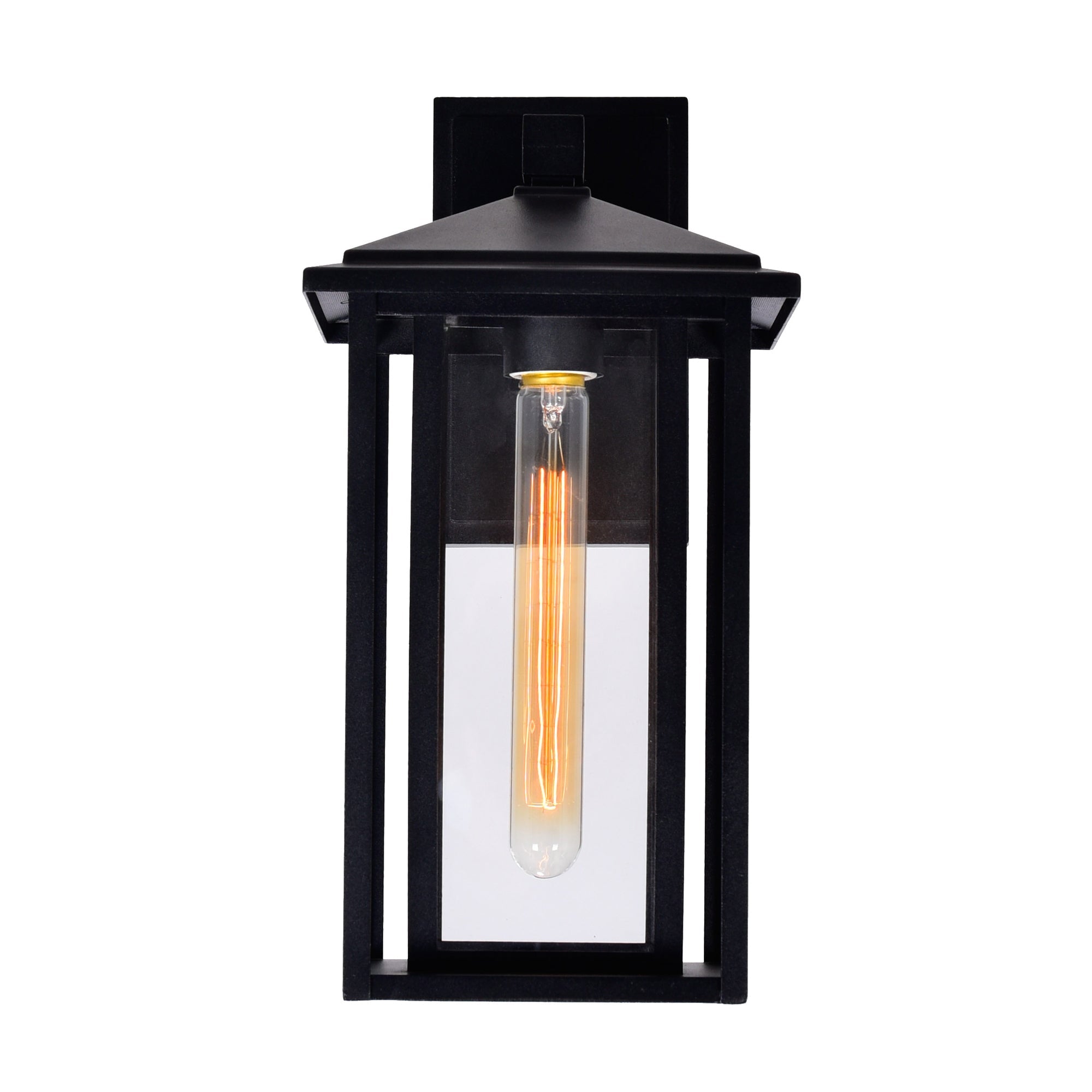 Crawford 1 Light 7in Black Outdoor Wall Light - CWI Lighting