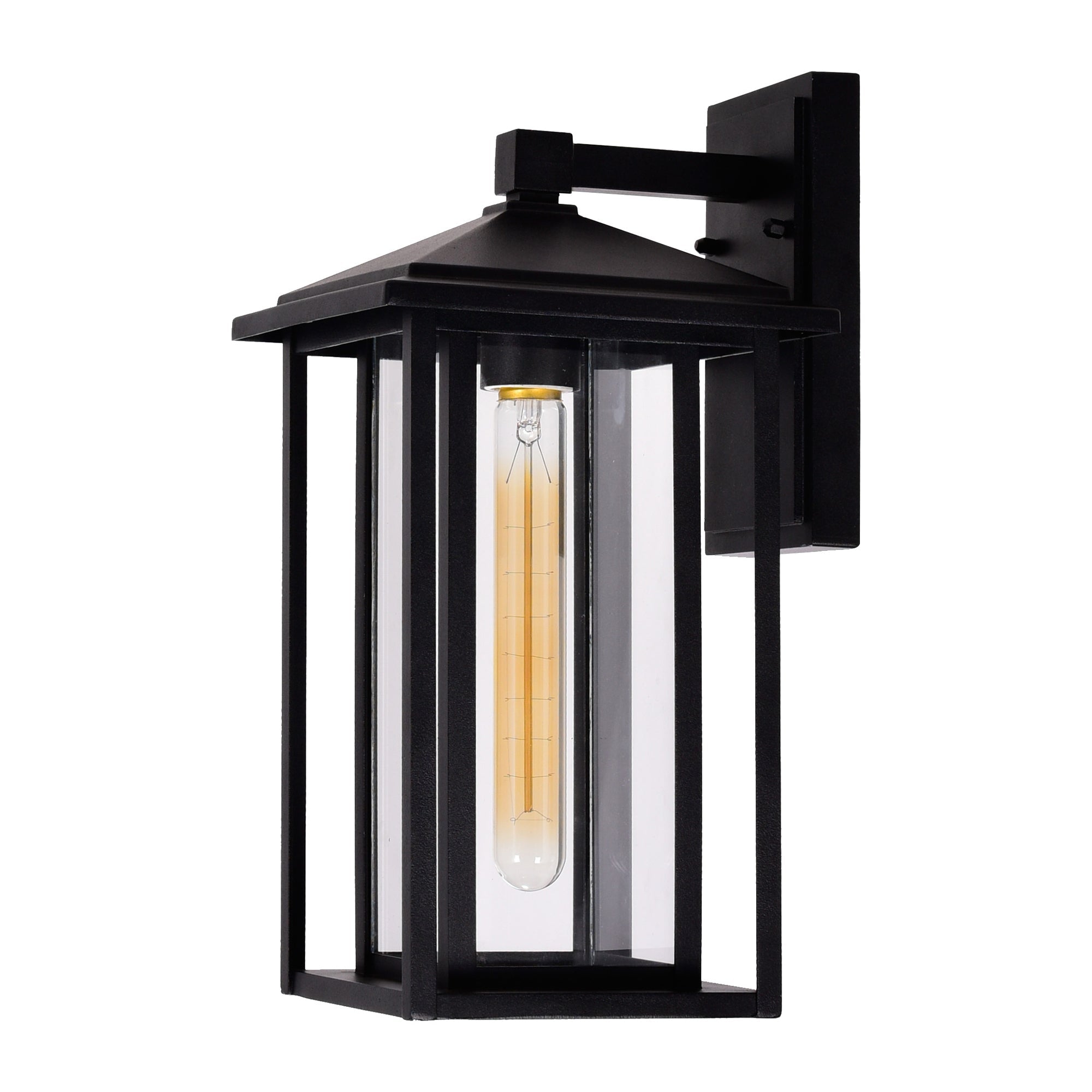 Crawford 1 Light 7in Black Outdoor Wall Light - CWI Lighting