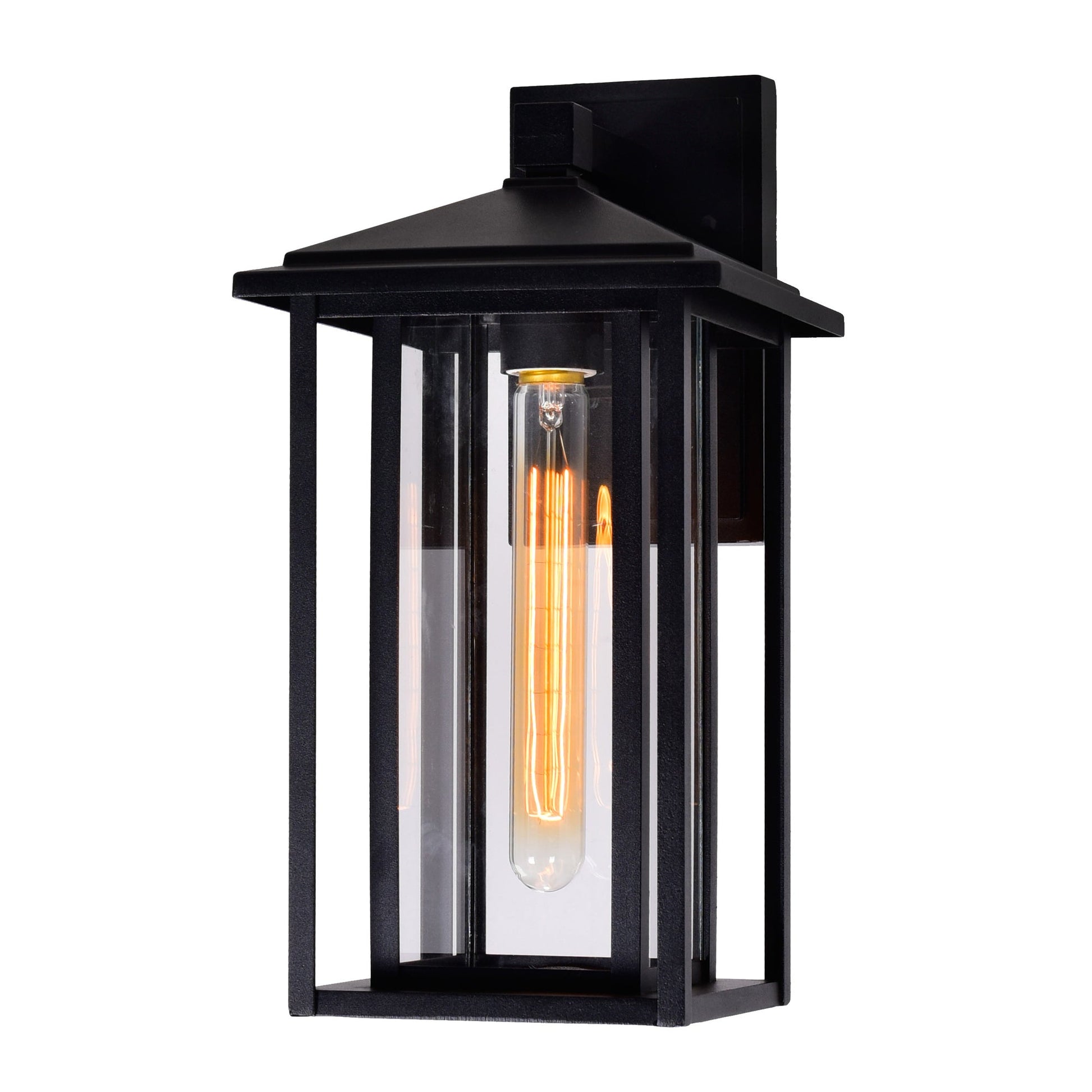 Crawford 1 Light 7in Black Outdoor Wall Light - CWI Lighting