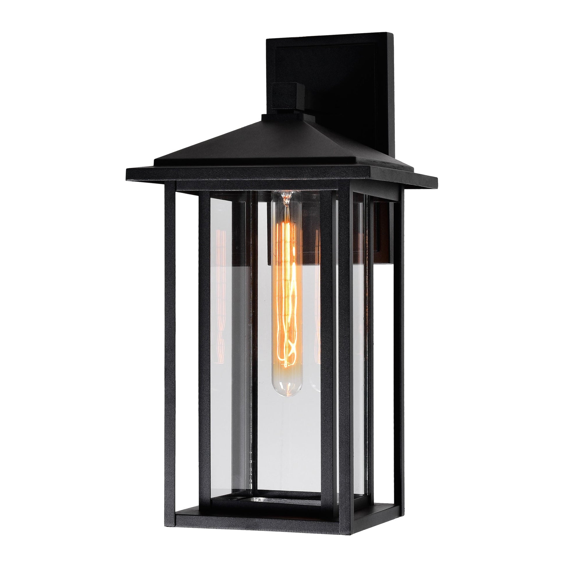 Crawford 1 Light 9in Black Outdoor Wall Light - CWI Lighting