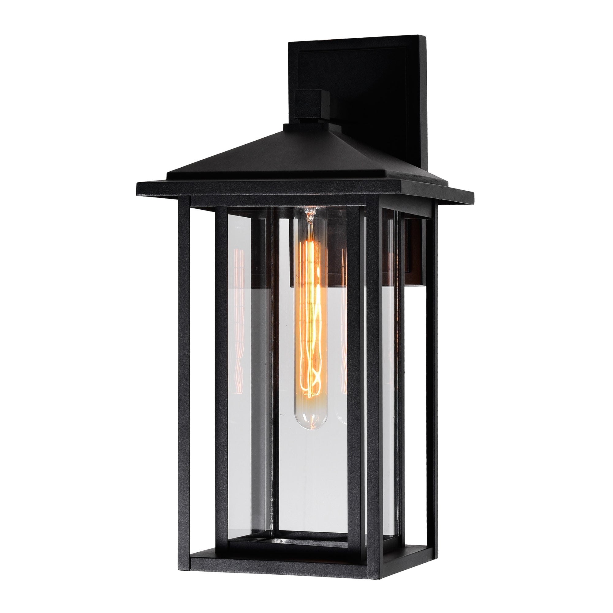 Crawford 1 Light 9in Black Outdoor Wall Light - CWI Lighting