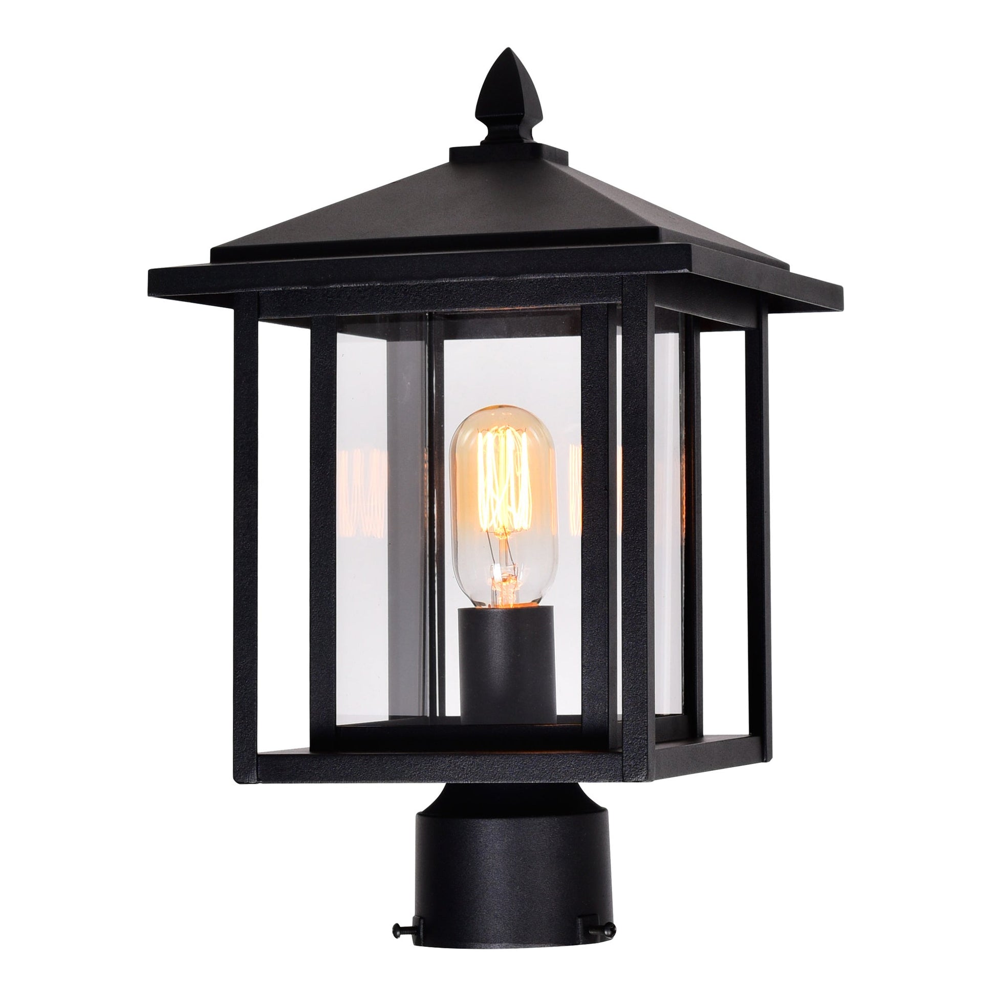 Crawford 1 Light Black Outdoor Lantern Head - CWI Lighting