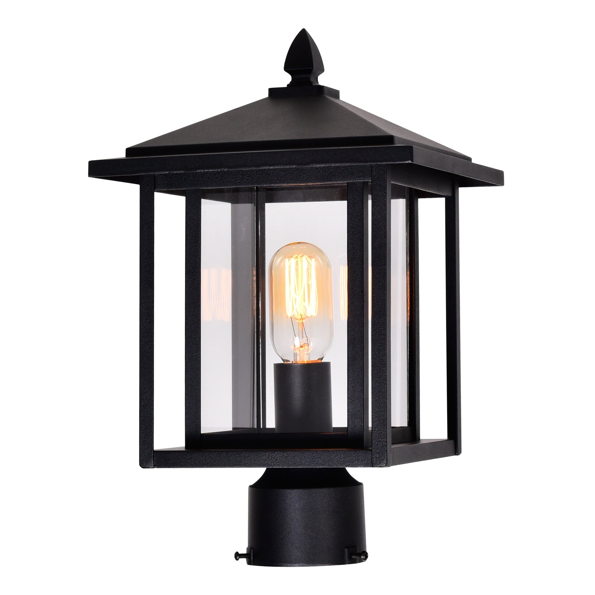 Crawford 1 Light Black Outdoor Lantern Head - CWI Lighting