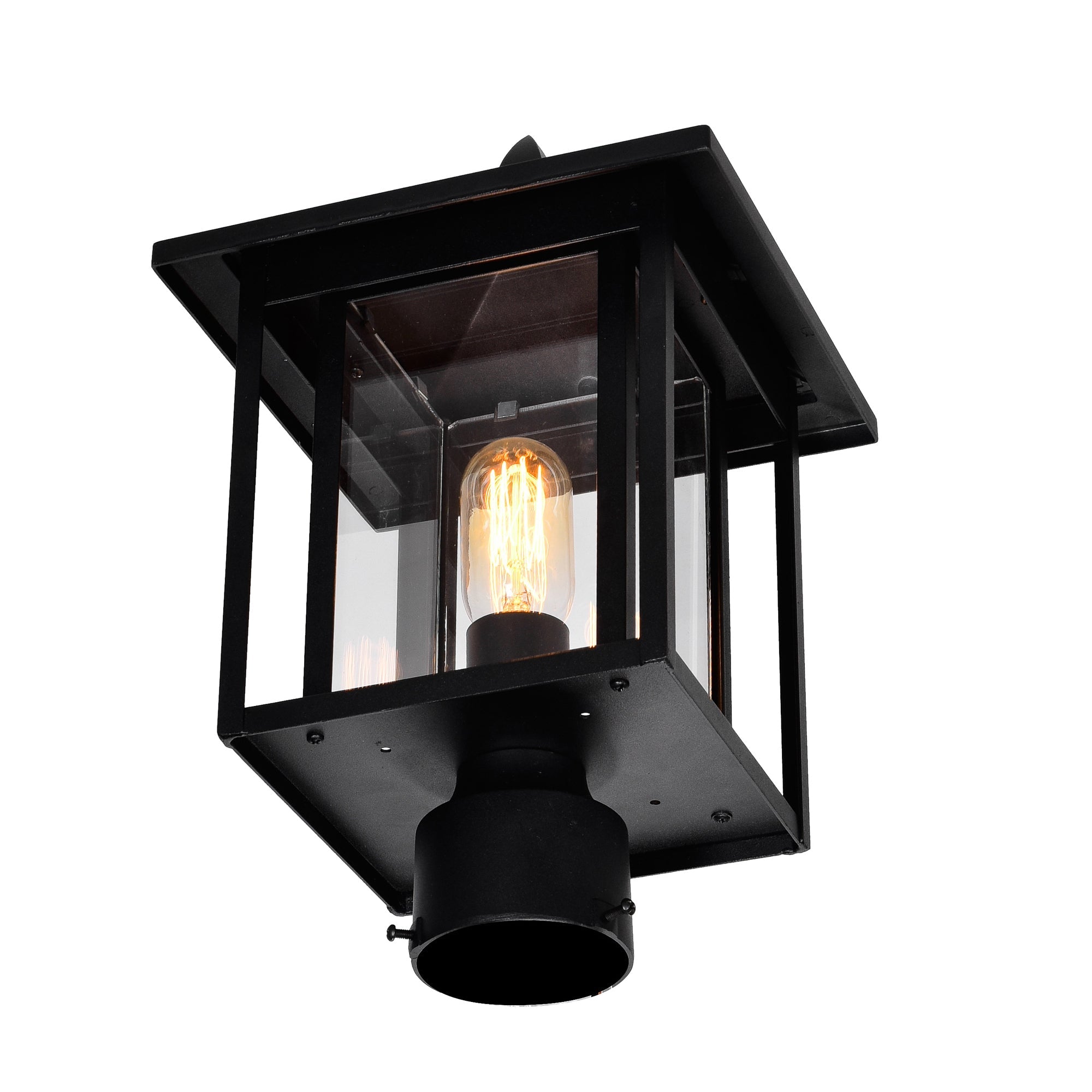Crawford 1 Light Black Outdoor Lantern Head - CWI Lighting