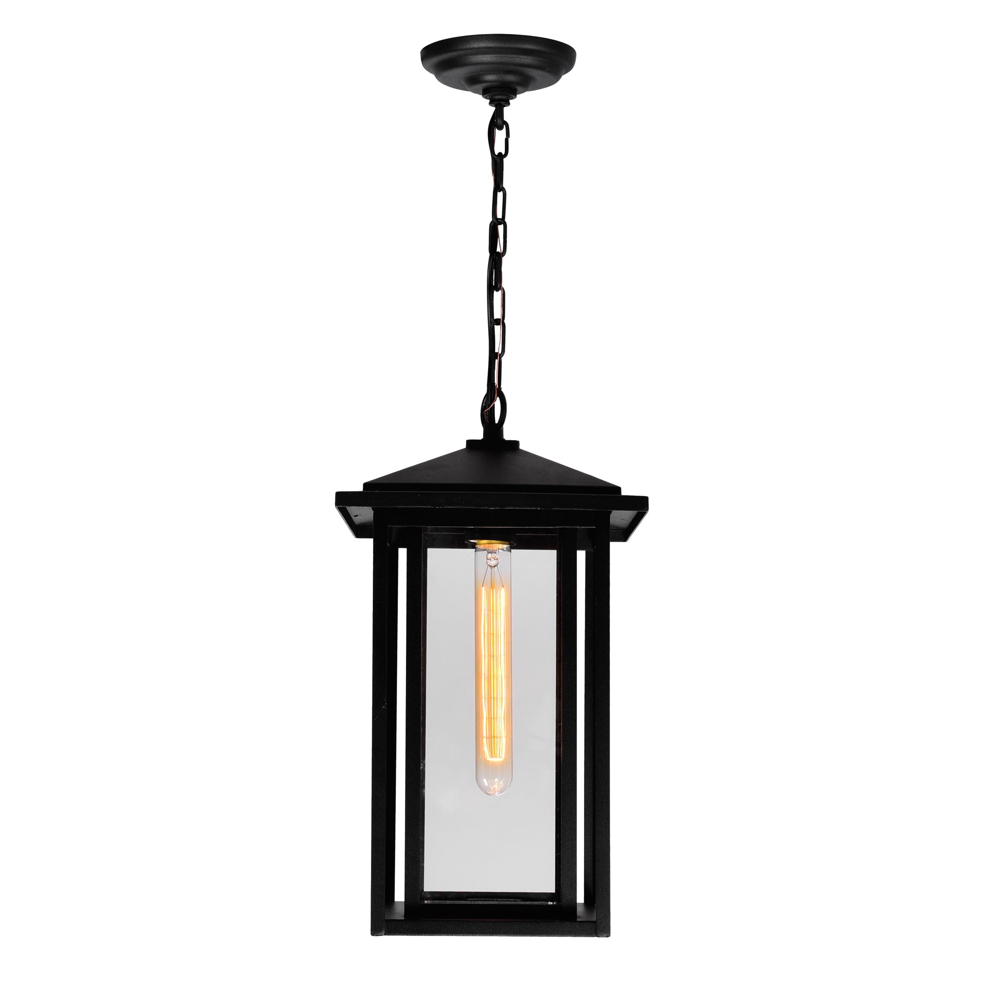 Crawford 1 Light Black Outdoor Pendant - CWI Lighting