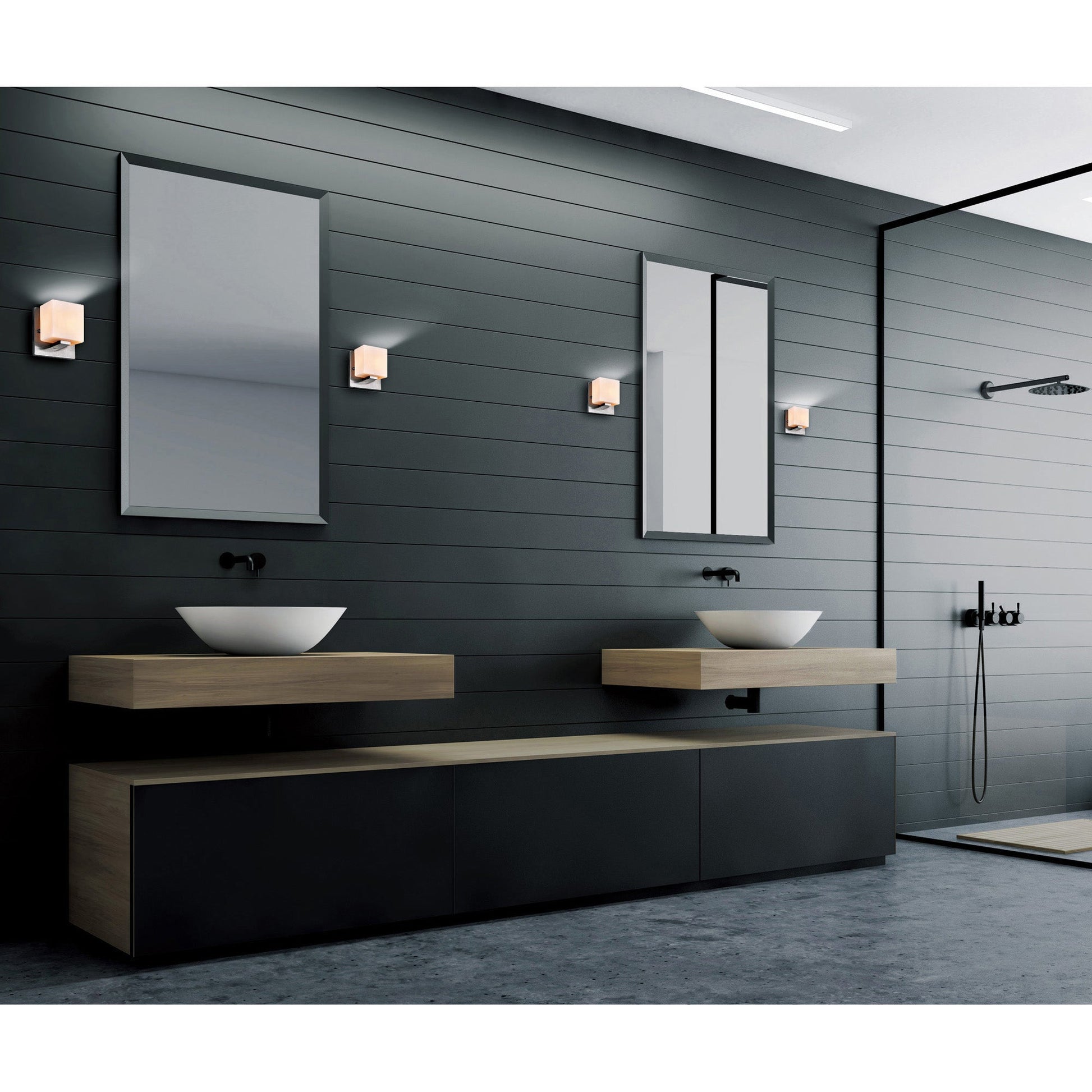 Cristini 1 Light Satin Nickel Bathroom Sconce - CWI Lighting