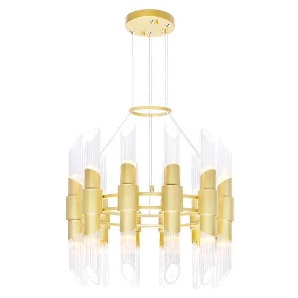 Croissant 24 Light Chandelier With Satin Gold Finish - CWI Lighting