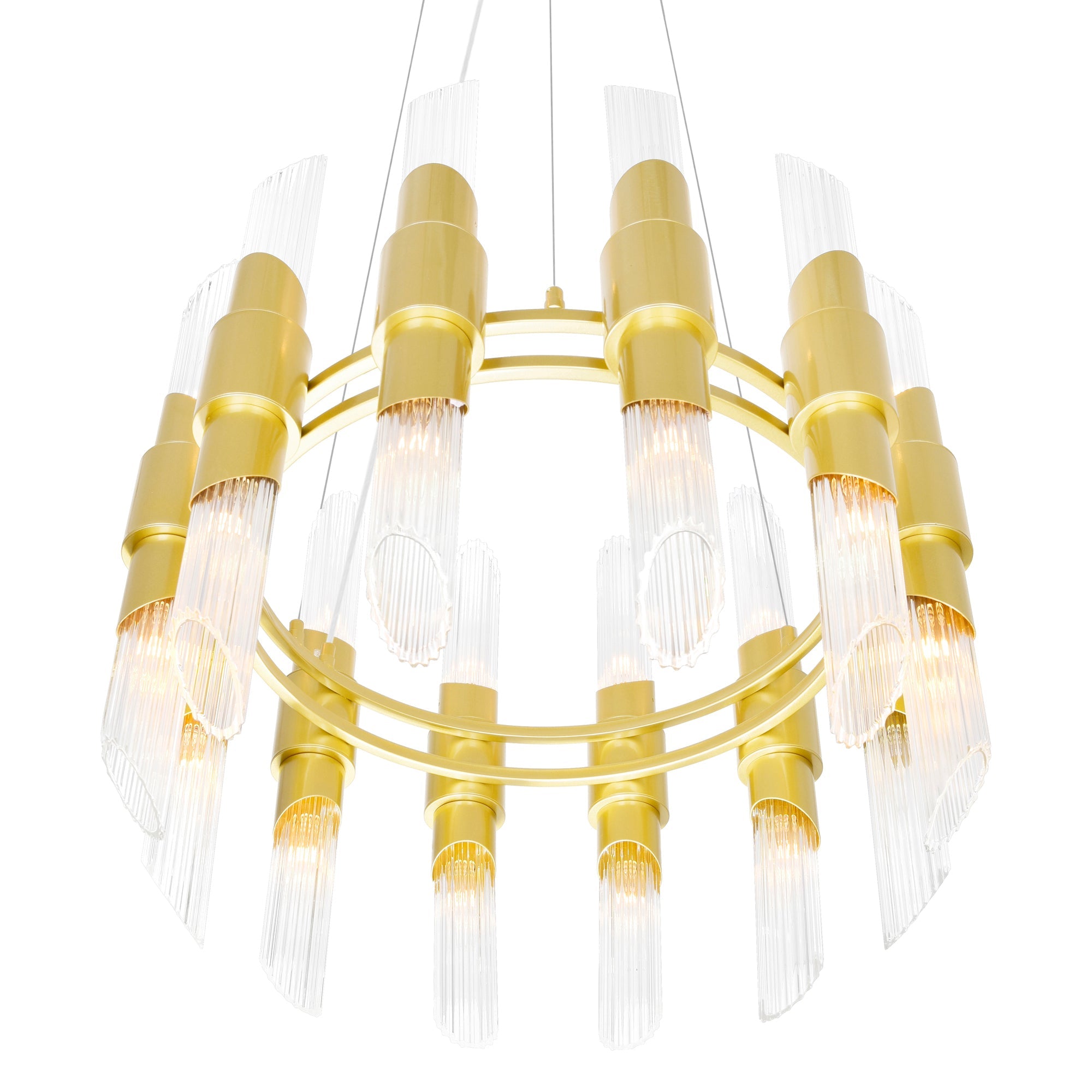 Croissant 24 Light Chandelier With Satin Gold Finish - CWI Lighting