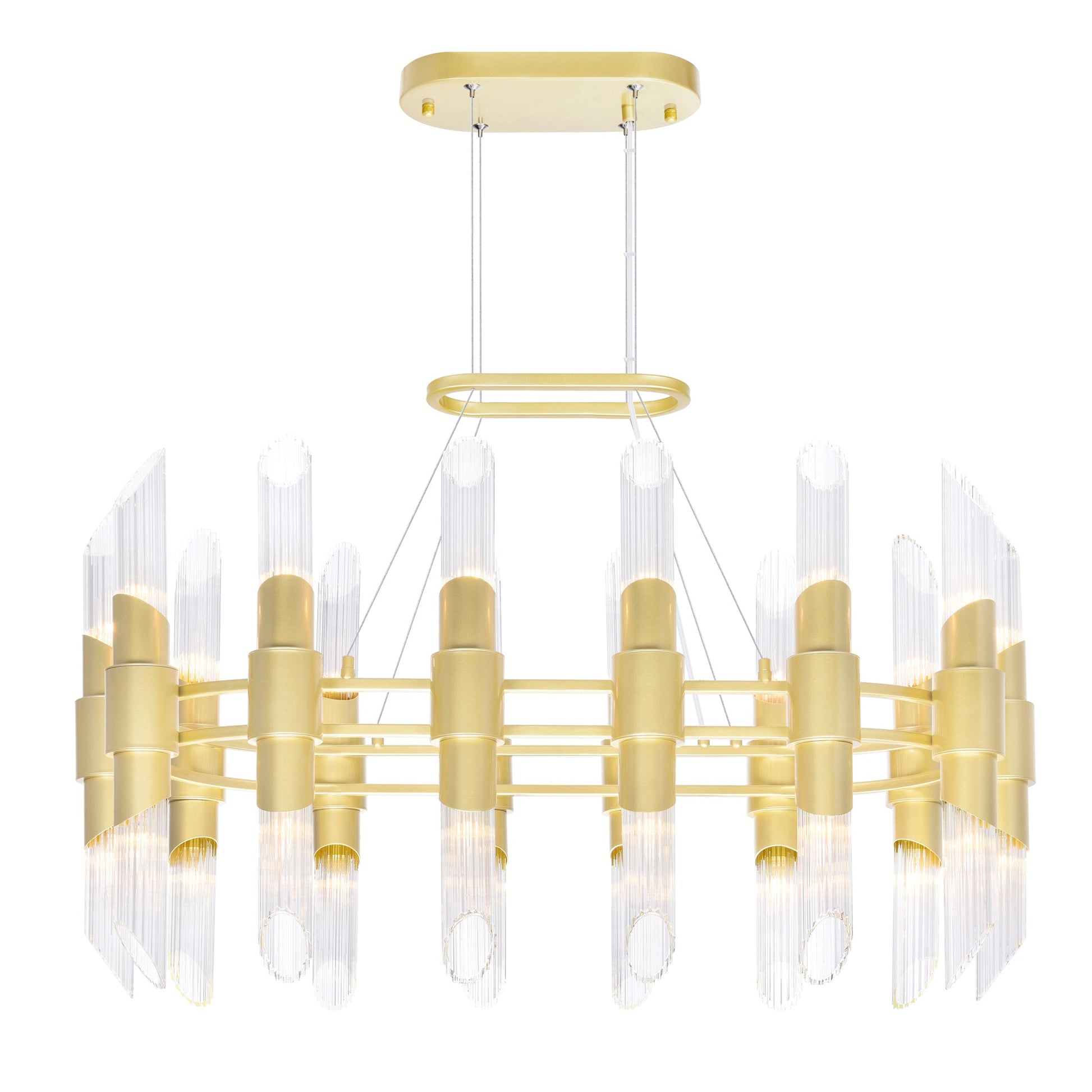 Croissant 28 Light Chandelier With Satin Gold Finish - CWI Lighting