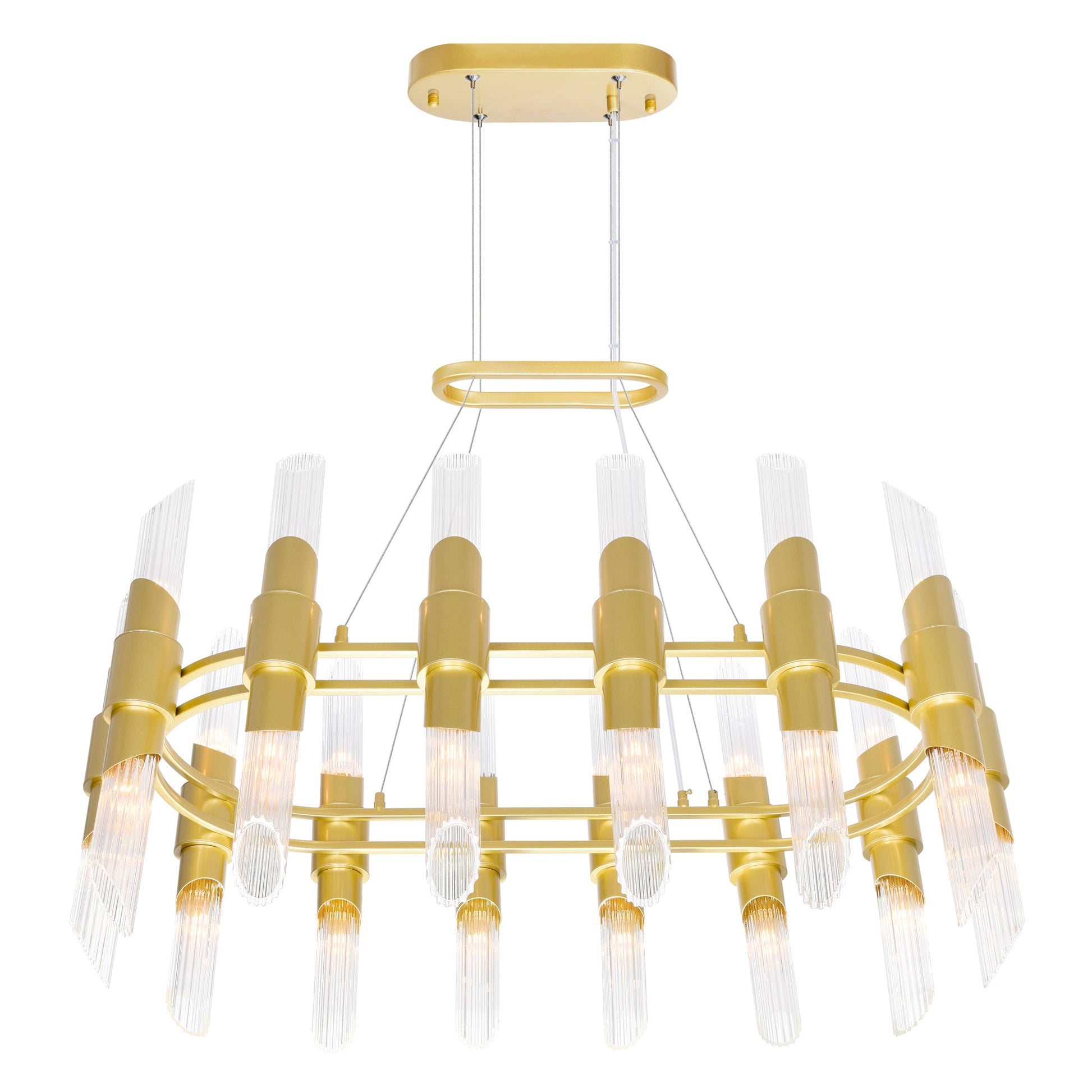 Croissant 28 Light Chandelier With Satin Gold Finish - CWI Lighting