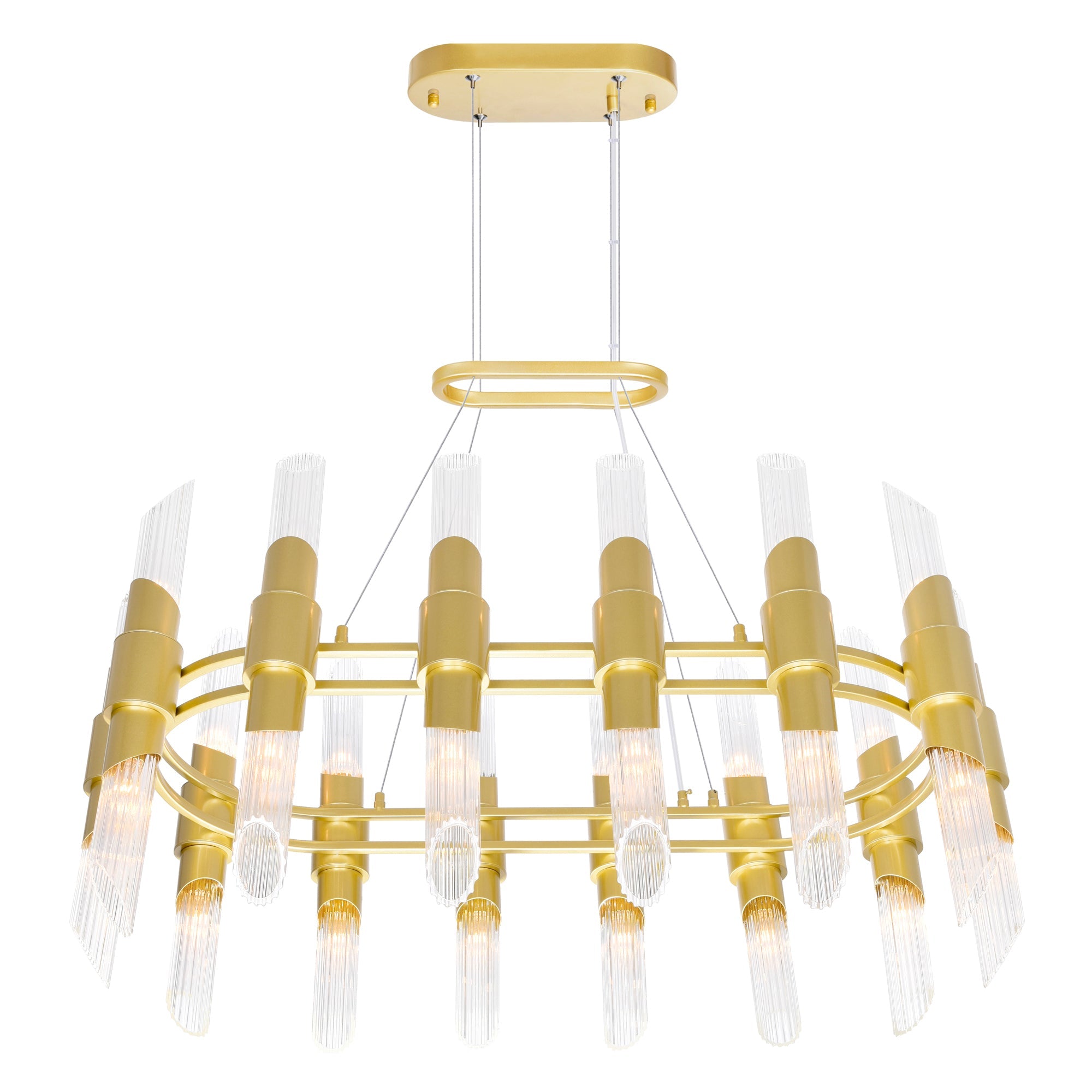 Croissant 28 Light Chandelier With Satin Gold Finish - CWI Lighting