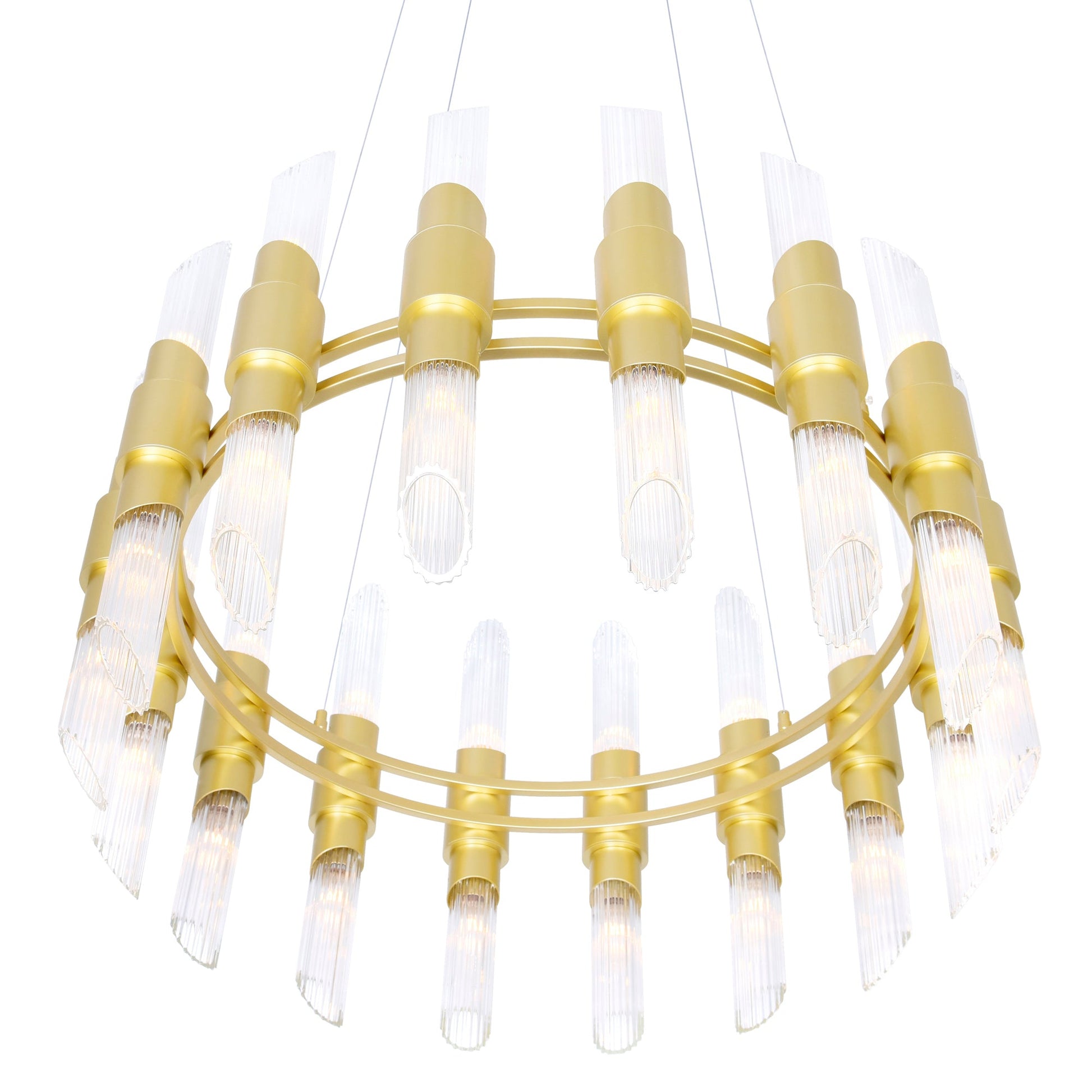 Croissant 32 Light Chandelier With Satin Gold Finish - CWI Lighting