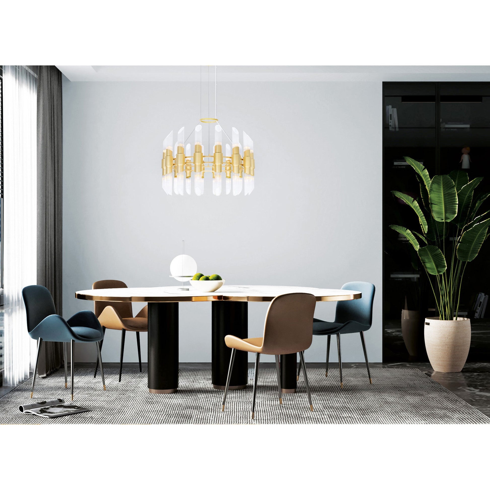 Croissant 32 Light Chandelier With Satin Gold Finish - CWI Lighting
