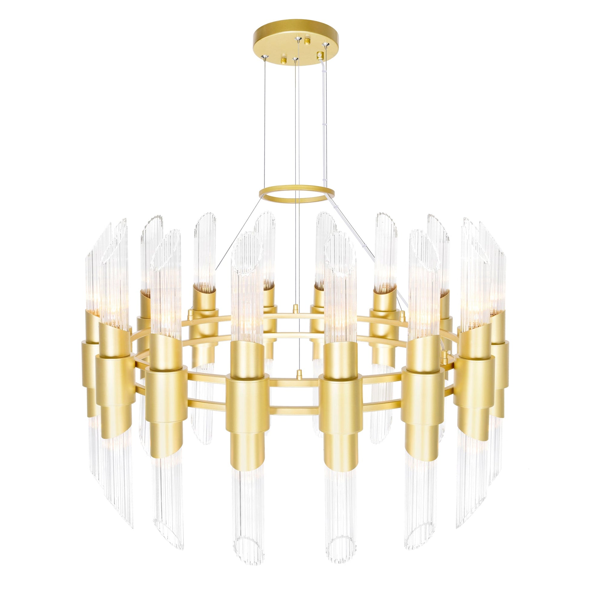 Croissant 32 Light Chandelier With Satin Gold Finish - CWI Lighting