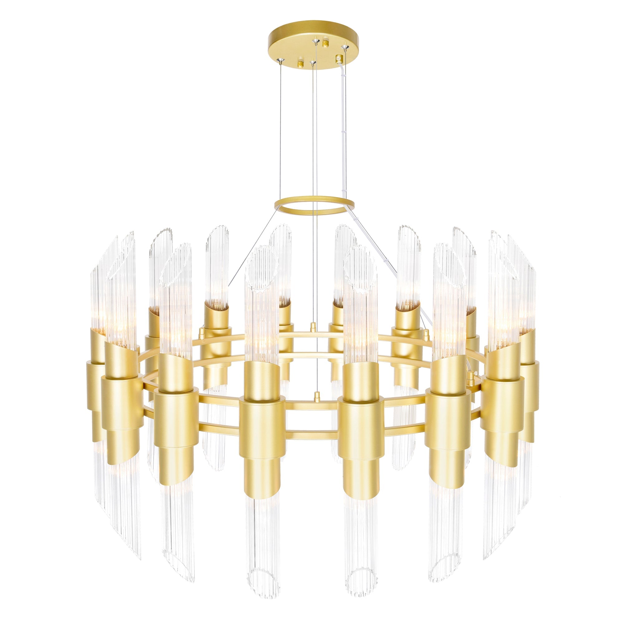 Croissant 32 Light Chandelier With Satin Gold Finish - CWI Lighting