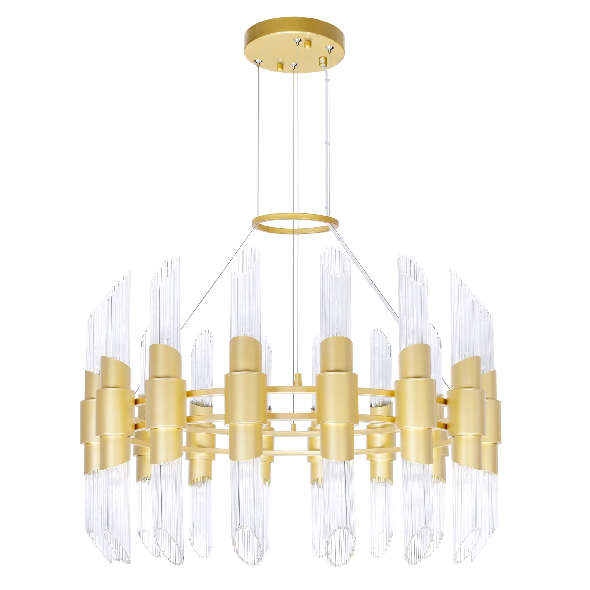 Croissant 32 Light Chandelier With Satin Gold Finish - CWI Lighting