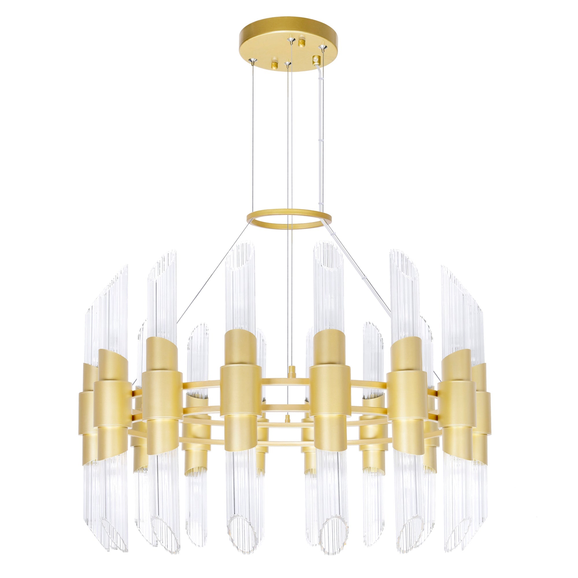 Croissant 32 Light Chandelier With Satin Gold Finish - CWI Lighting