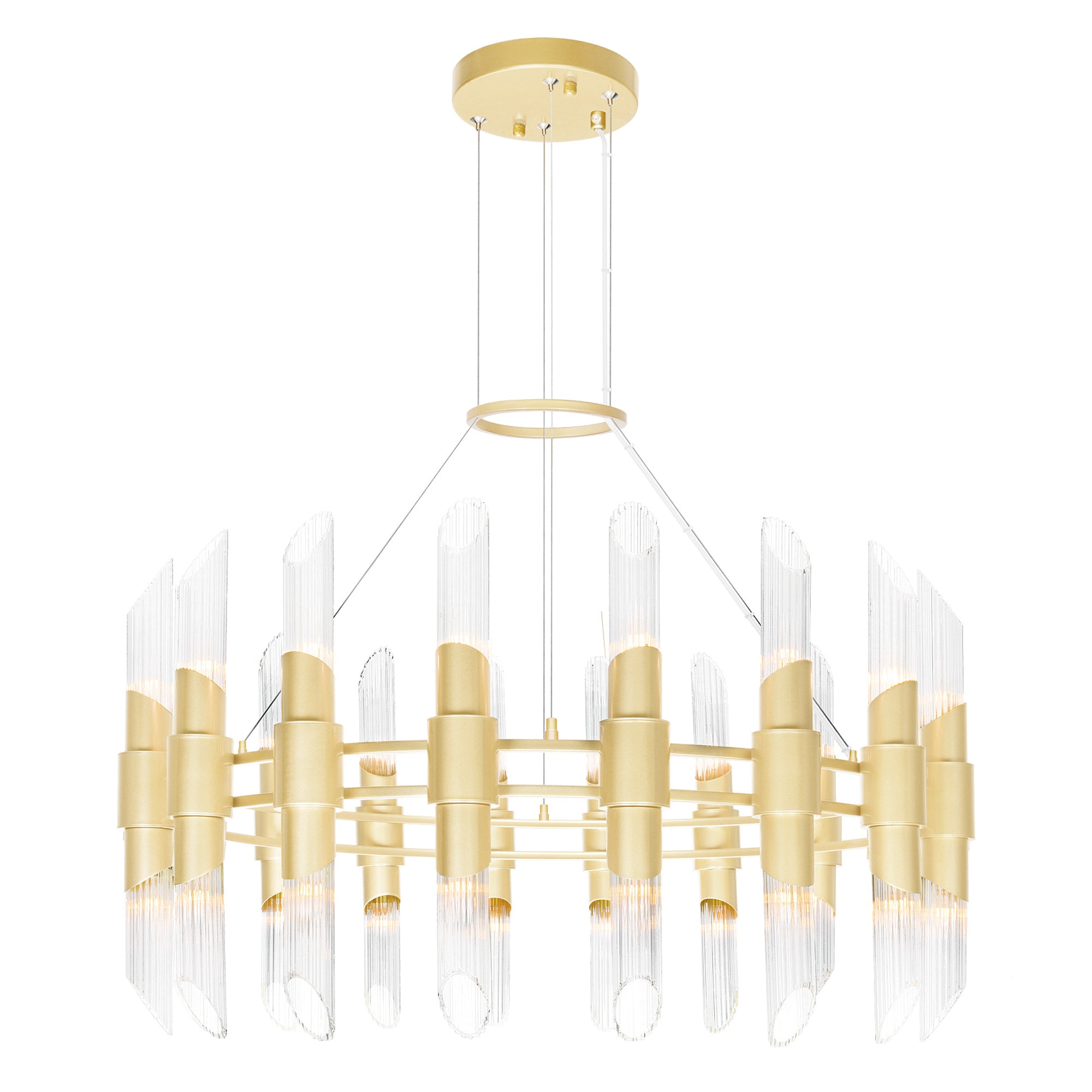 Croissant 36 Light Chandelier With Satin Gold Finish - CWI Lighting