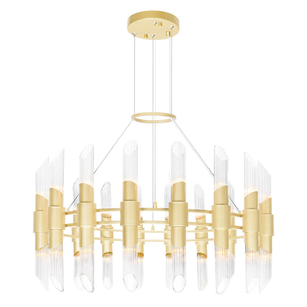 Croissant 36 Light Chandelier With Satin Gold Finish - CWI Lighting