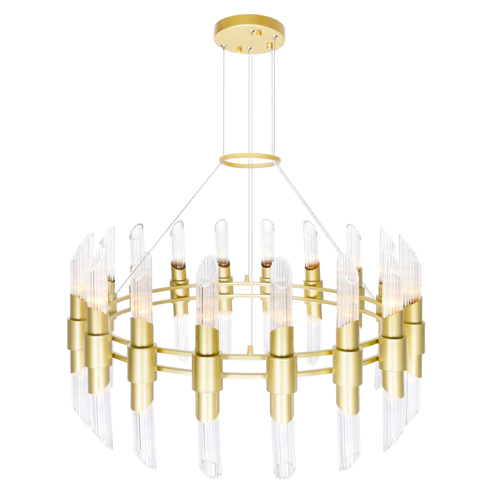 Croissant 36 Light Chandelier With Satin Gold Finish - CWI Lighting